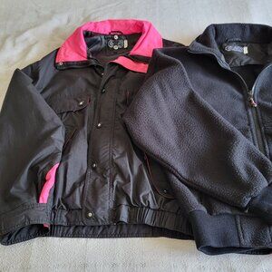 Black 2-Piece Double Jacket- Shell & Fleece Med